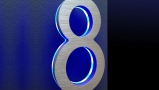 8″ Brushed Blue Backlit House Numbers