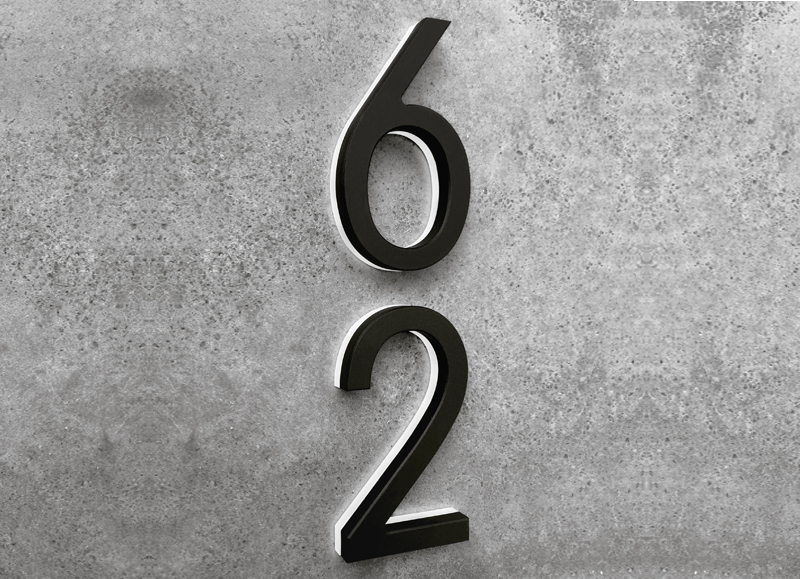 Modern Black 5″ Backlit LED Numbers