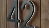 Modern 5″ Bronze House Numbers Illuminated