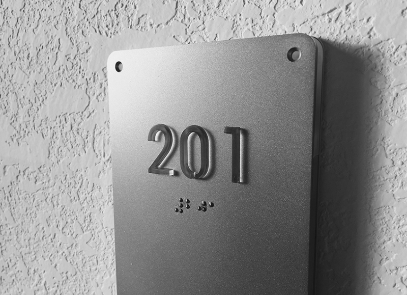 Illuminated Modern Room Number Sign Braille