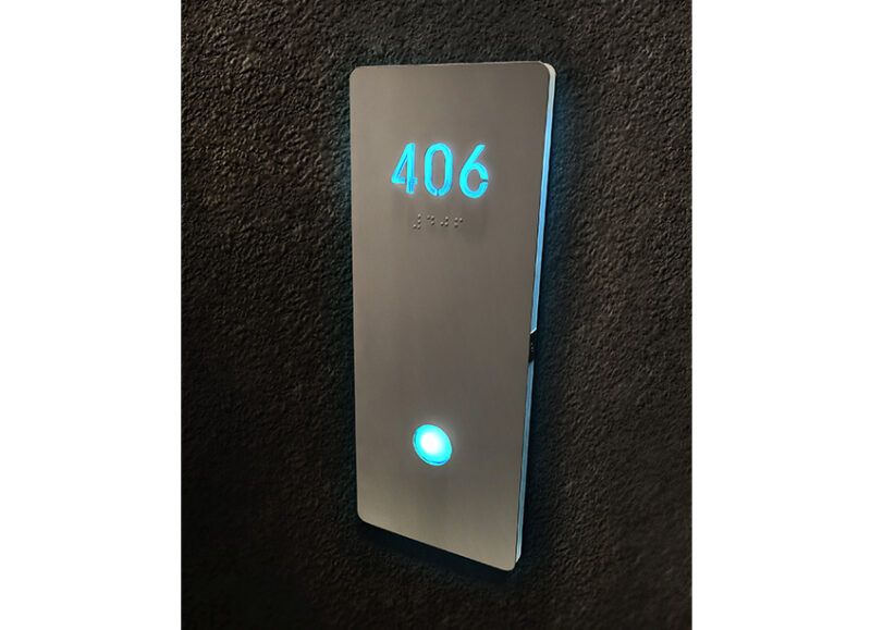 Illuminated Modern Room Number Sign Braille