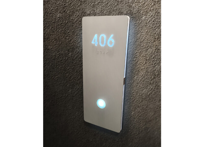 Illuminated Modern Room Number Sign Braille