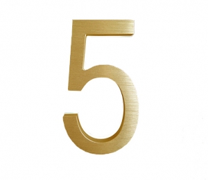 Modern Brass Led House Numbers 5″