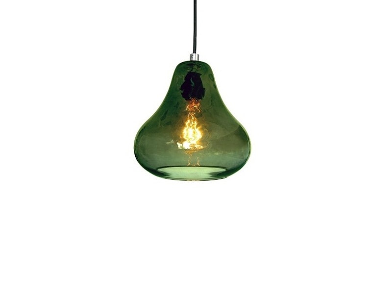 Pear Pendant Light – Olive Glass
