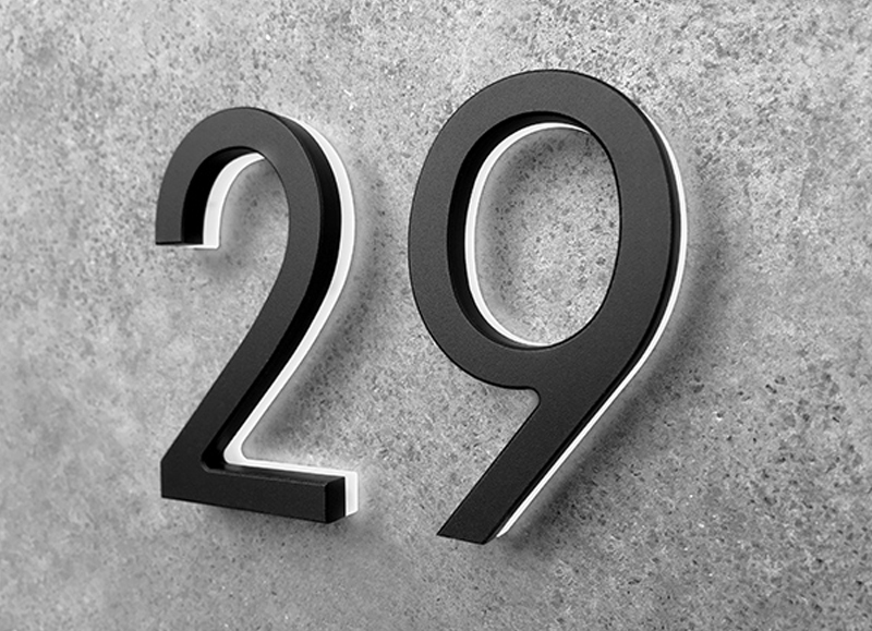 Modern 5″ Black / Blue LED Numbers