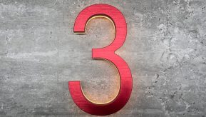 Modern Red 8″ LED House Numbers