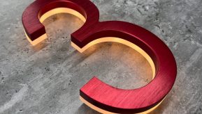 Modern Red 8″ LED House Numbers