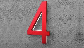 Modern Red 8″ LED House Numbers