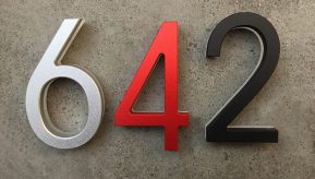 Modern Red 8″ LED House Numbers