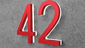 Modern Red 8″ LED House Numbers