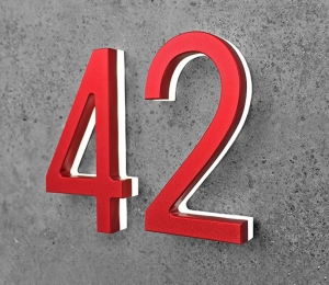 Modern Red 8″ LED House Numbers