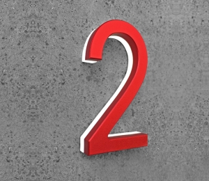 Modern Red 5″ Metal House Numbers Lighted