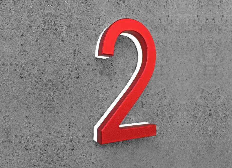 Modern Red 5″ Metal House Numbers Lighted