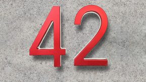 Modern Red 5″ Metal House Numbers Lighted