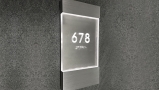Lighted Clear Room Number Sign