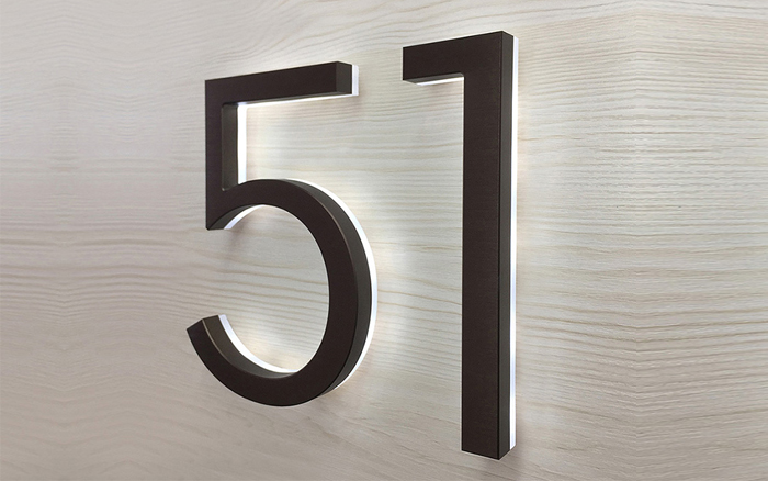 Modern Neutra 8″ Bronze Backlit Numbers