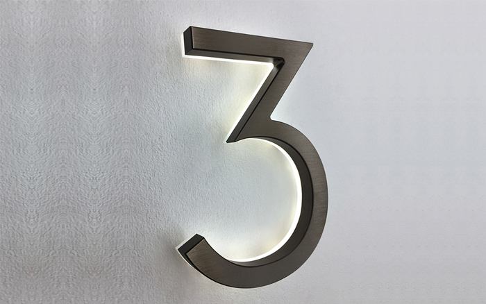 Modern Neutra 8″ Bronze Backlit Numbers