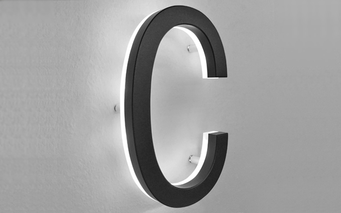 Modern Lighted Black House Letters 5″