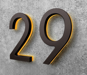 Modern 8″ Bronze Lighted Numbers & Letters