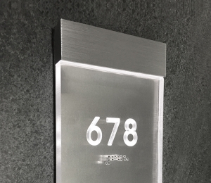 Lighted Clear Room Number Sign
