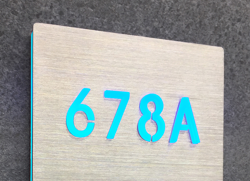 Room Number Sign Panel Lighted – Brushed