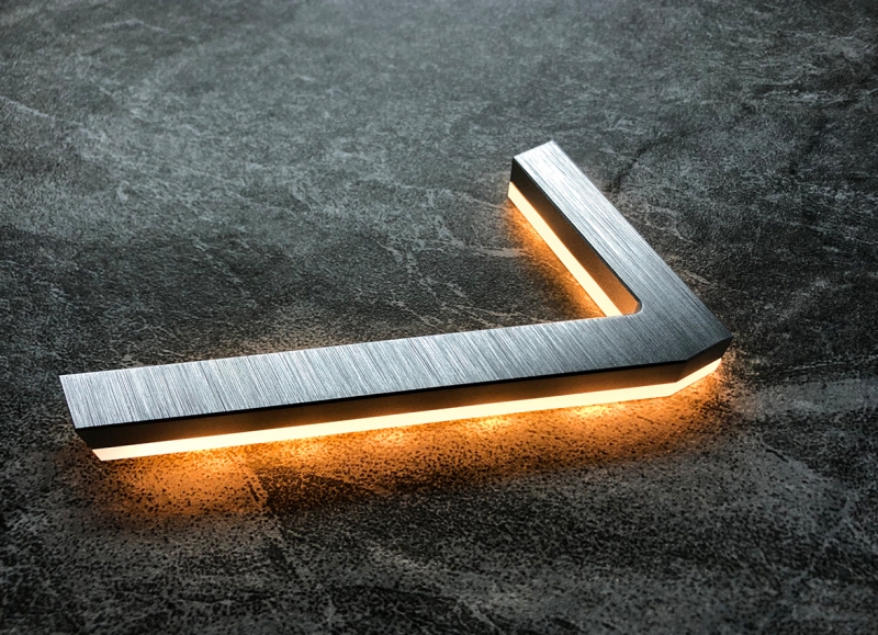 Modern 5″ Backlit Brushed House Numbers