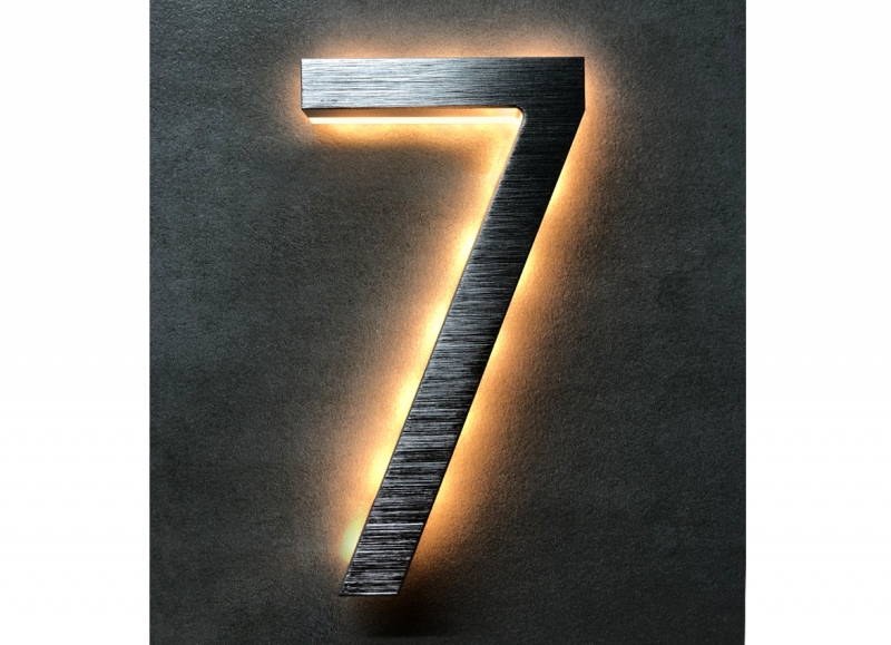 Modern 5″ Backlit Brushed House Numbers