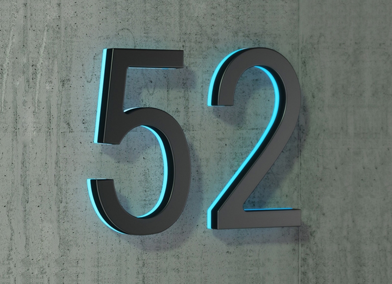 Modern 24″ Lighted House Numbers