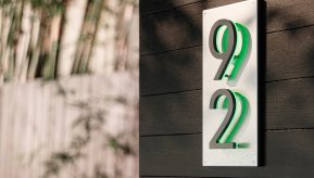 Illuminated House Number Backplate Vertical 5″