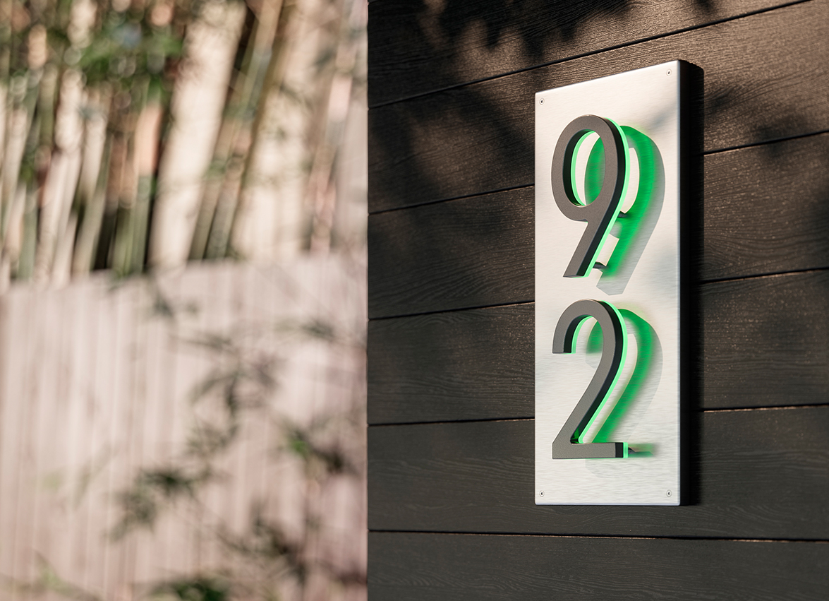 Illuminated House Number Backplate Vertical 5″