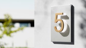 Illuminated House Number Backplate Vertical 5″