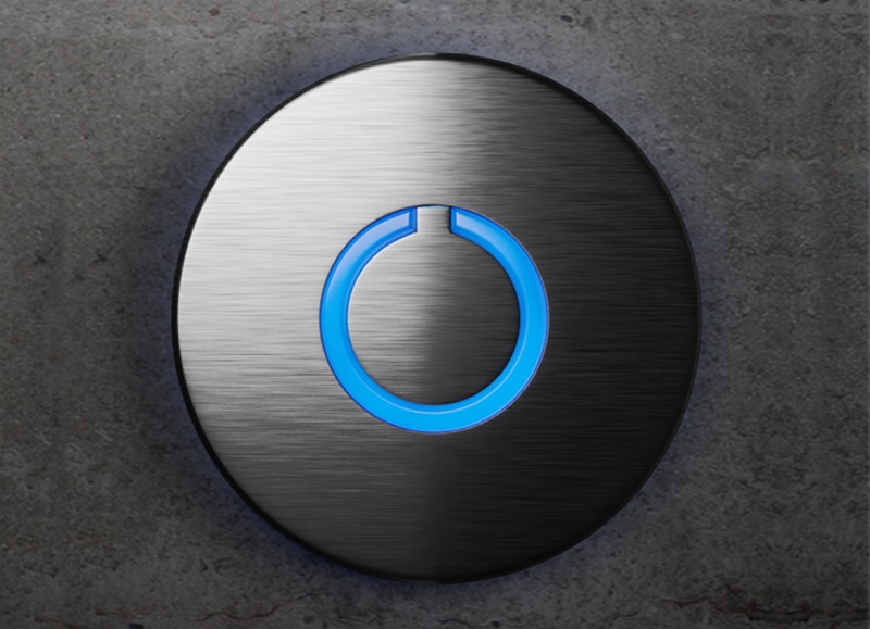 Black Touch Doorbell Round Button