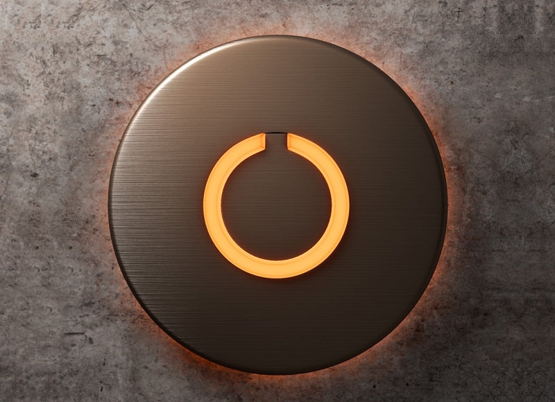 Round Touch Doorbell Bronze