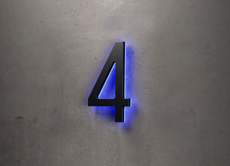 Modern 10″ Black Backlit Numbers