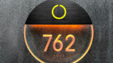 Round Bronze Clear Lighted Number Panel + Doorbell