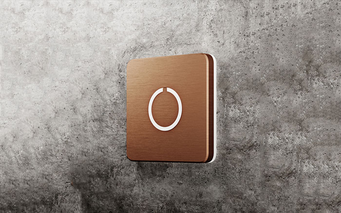 Square Cooper Touch Doorbell Button