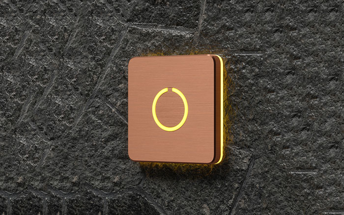 Square Cooper Touch Doorbell Button