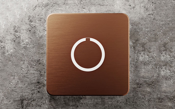 Square Cooper Touch Doorbell Button