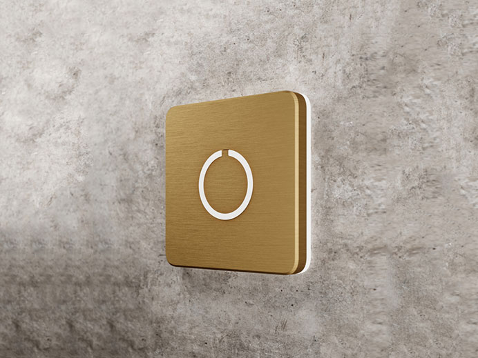 Square Modern Brass Touch Doorbell Button