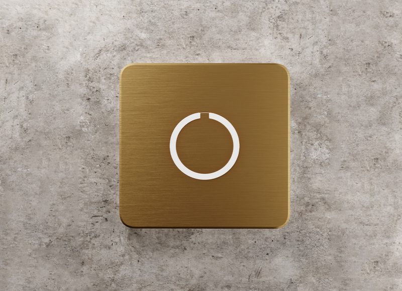 Square Modern Brass Touch Doorbell Button