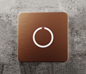 Square Cooper Touch Doorbell Button