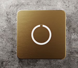 Square Modern Brass Touch Doorbell Button
