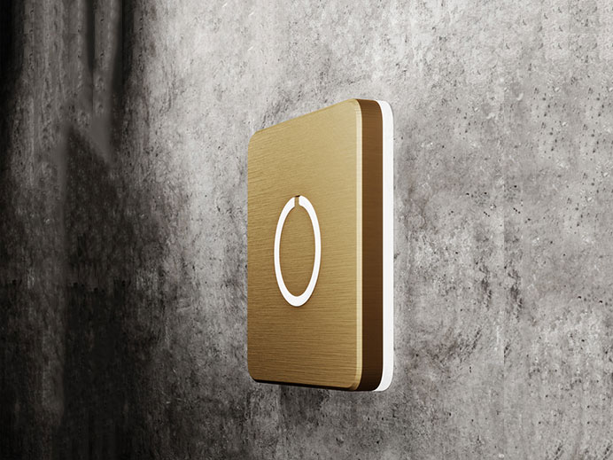 Square Modern Brass Touch Doorbell Button