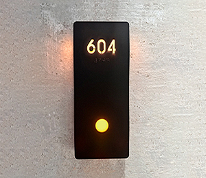 Illuminated Black Modern Room Number Signs Button