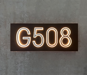 Modern Edge-Lit LED Number Panel Signs