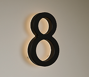 Matte Black 3″ Backlit LED House, Street & Letterbox Numbers