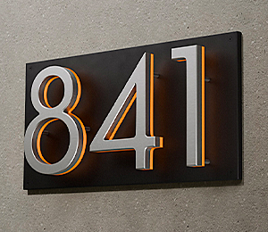 Neutra Horizontal Address Plaque 200mm (8″) Backlit House Number Panel